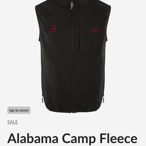 Alabama Camp Fleece Vest - Black with Crimson Accents